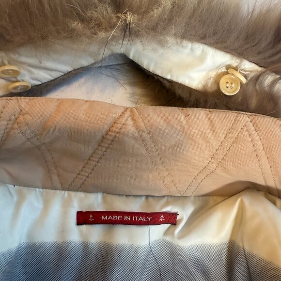 Authier Made in Italy Parka Coat Women’s 8 – Faux Fur Hood, Ski Print Lining - Picture 5 of 6